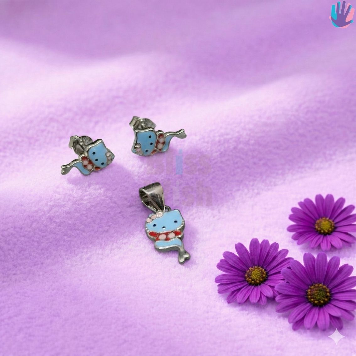925 Sterling Silver Hello Kitty Fish Kids Jewelry Combo | BlissWish