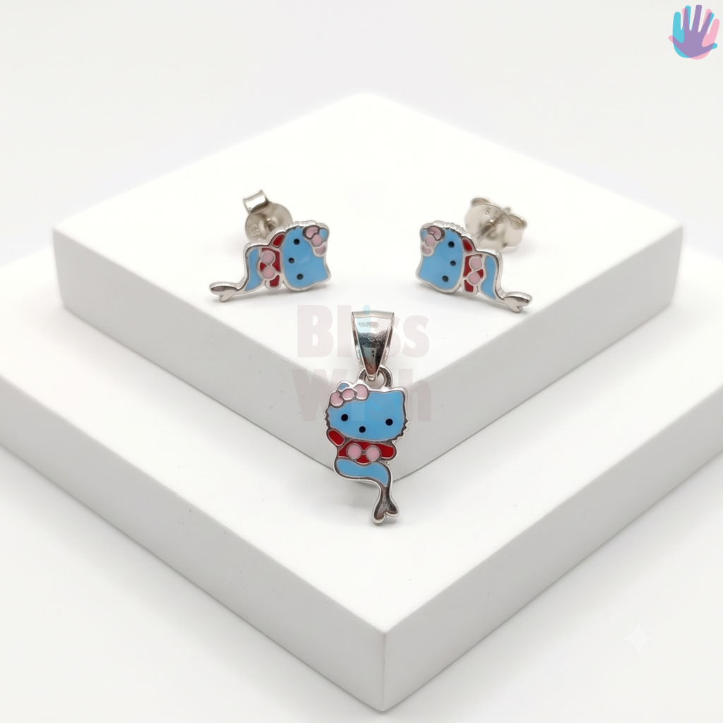 925 Sterling Silver Hello Kitty Fish Kids Jewelry Combo | BlissWish
