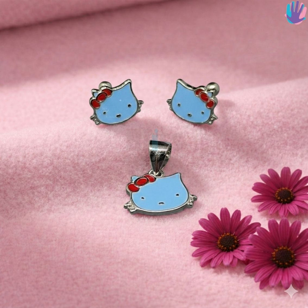 925 Silver Hello Kitty Face Kids Jewelry Combo | BlissWish