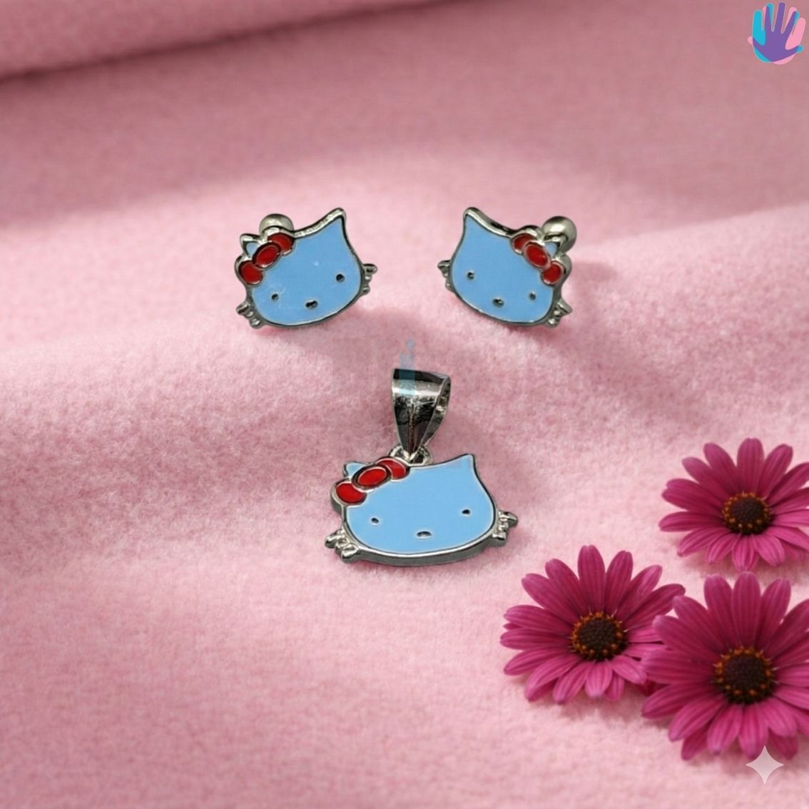 925 Silver Hello Kitty Face Kids Jewelry Combo | BlissWish