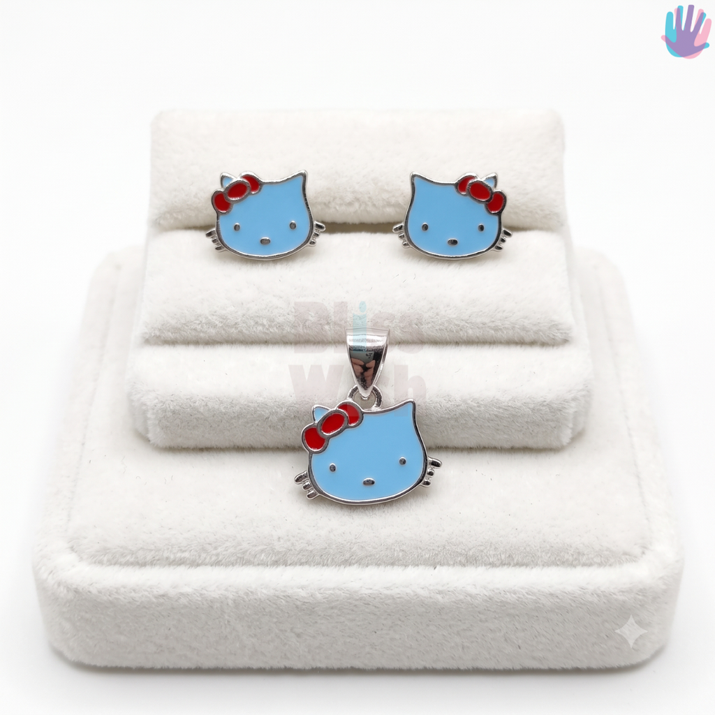 925 Silver Hello Kitty Face Kids Jewelry Combo | BlissWish