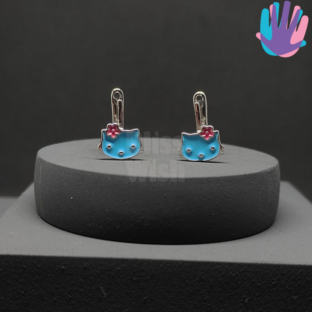 925 Sterling Silver Hello Kitty Kids Jewelry Set | BlissWish (Earrings, Bracelet, Ring, Pendant)
