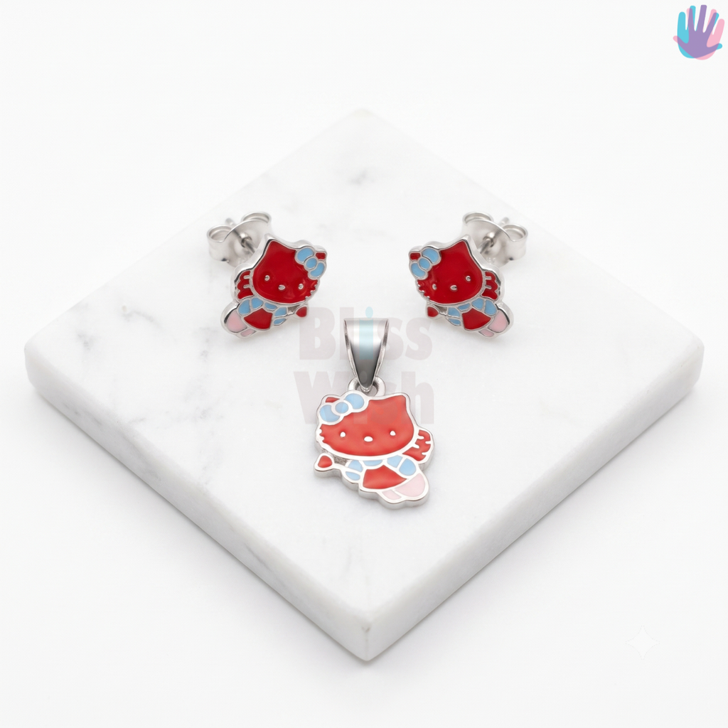 925 Sterling Silver Hello Kitty Kids Jewelry Combo | BlissWish