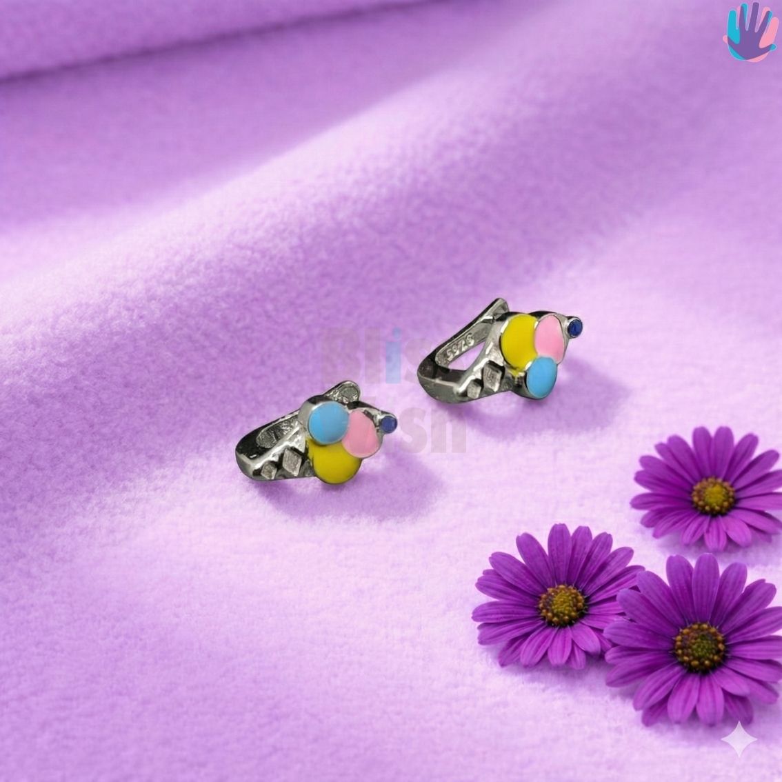 925 Sterling Silver Ice Cream Kids Latch Back (Bali) Earrings | BlissWish