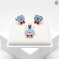 925 Sterling Silver Kitty with Bow Kids Jewelry Combo | BlissWish
