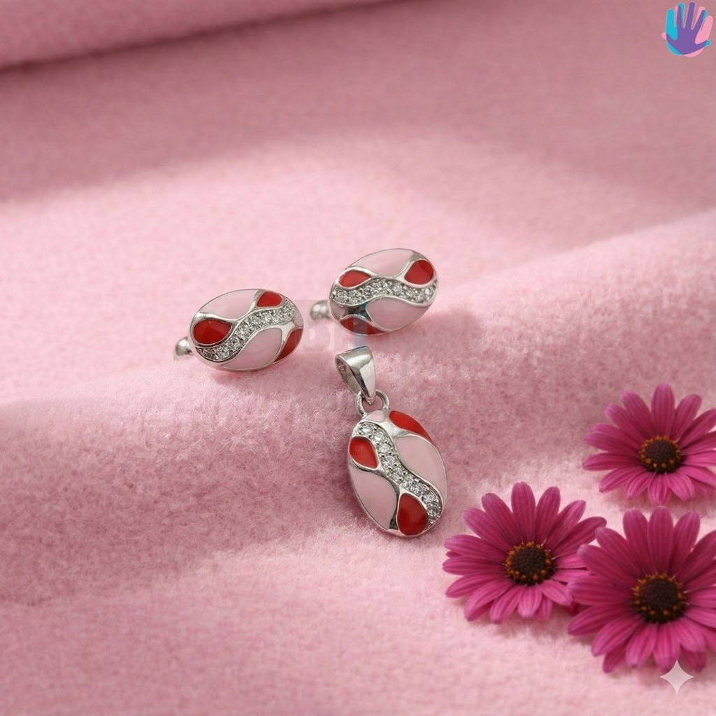 925 Sterling Silver Oval with Diamonds Jewelry Combo | BlissWish