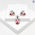 925 Sterling Silver Oval with Diamonds Jewelry Combo | BlissWish