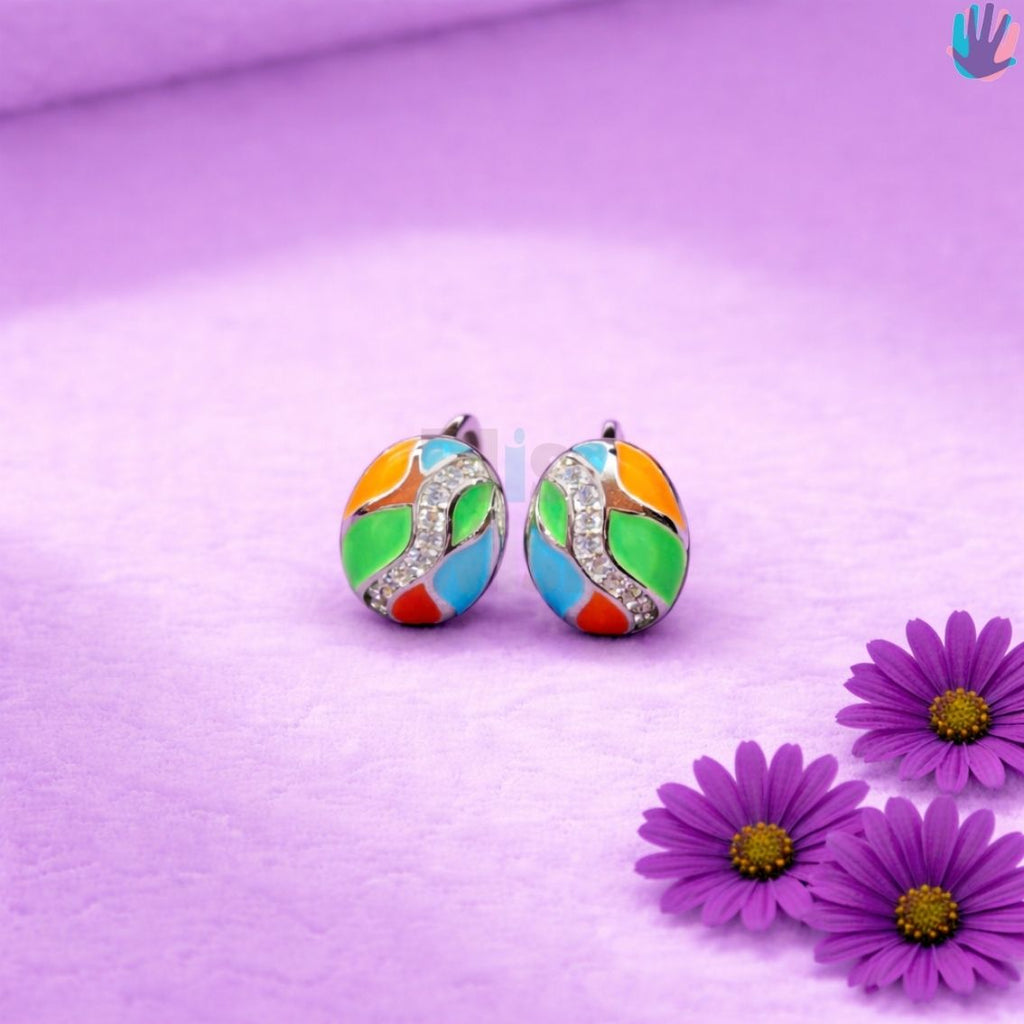 925 Sterling Silver Oval Latch Back (Bali) Earrings | BlissWish
