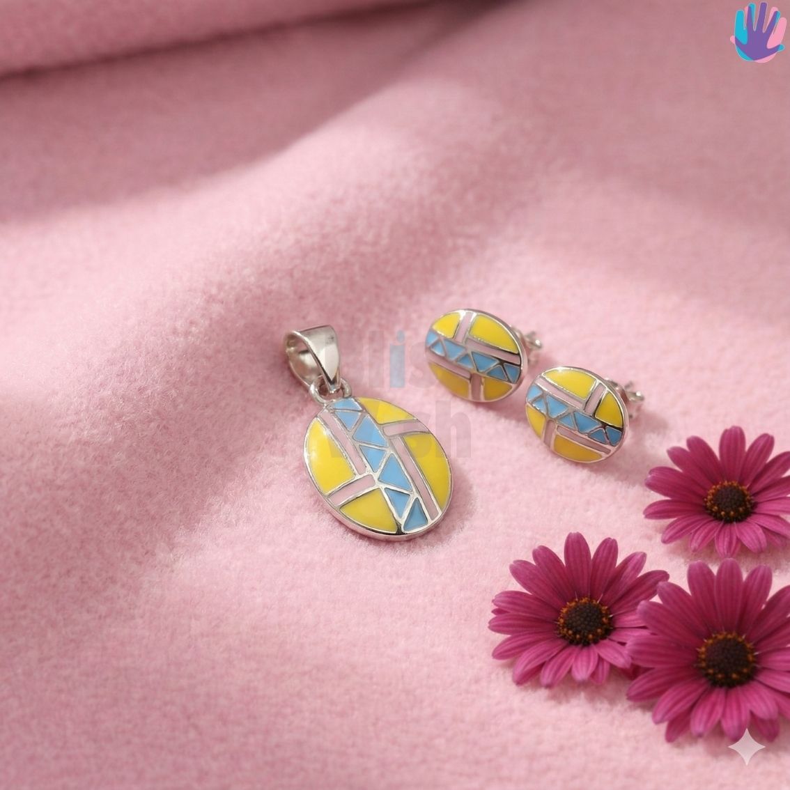 925 Sterling Silver Oval with Pattern Kids Jewelry Combo | BlissWish