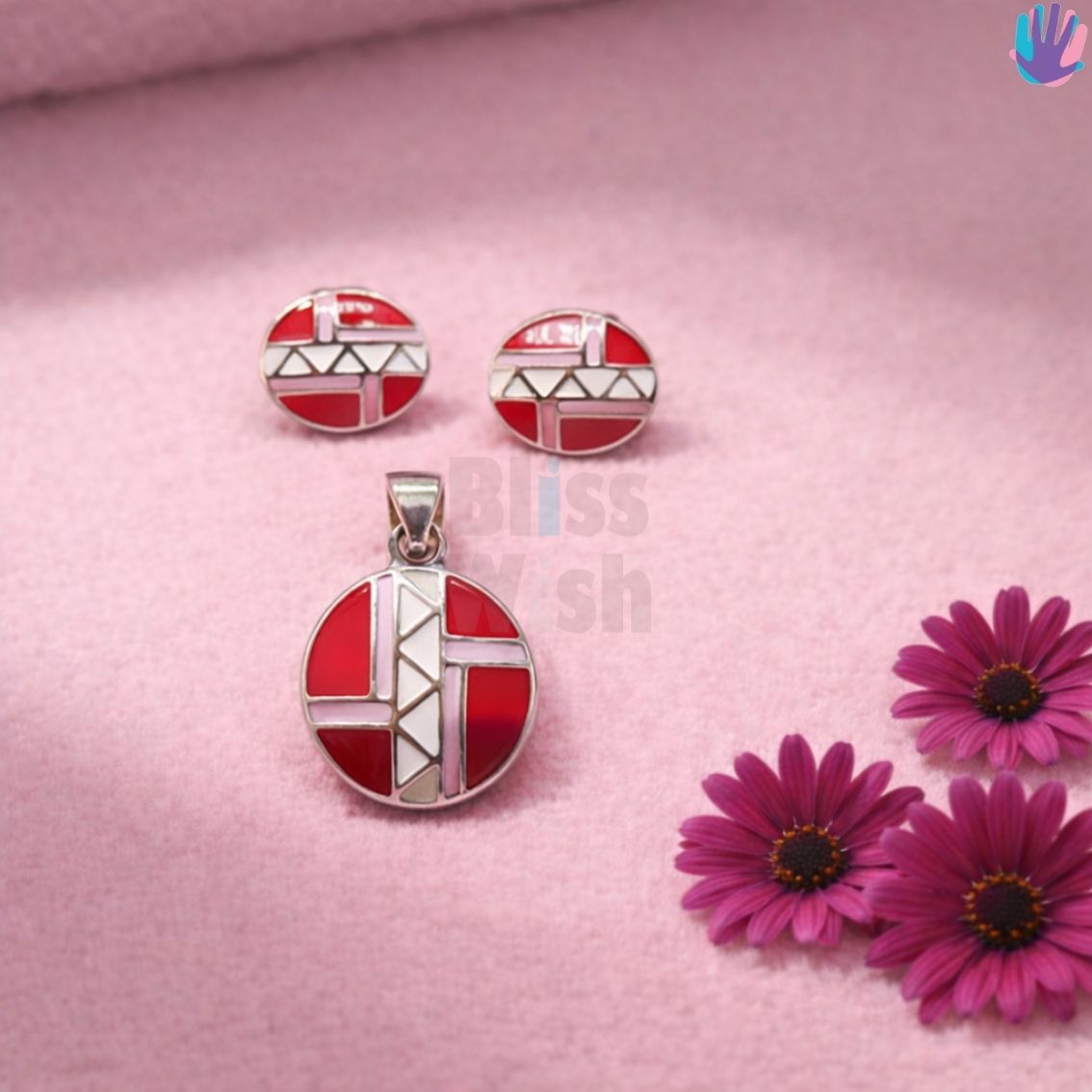 925 Sterling Silver Oval with Pattern Kids Jewelry Combo | BlissWish