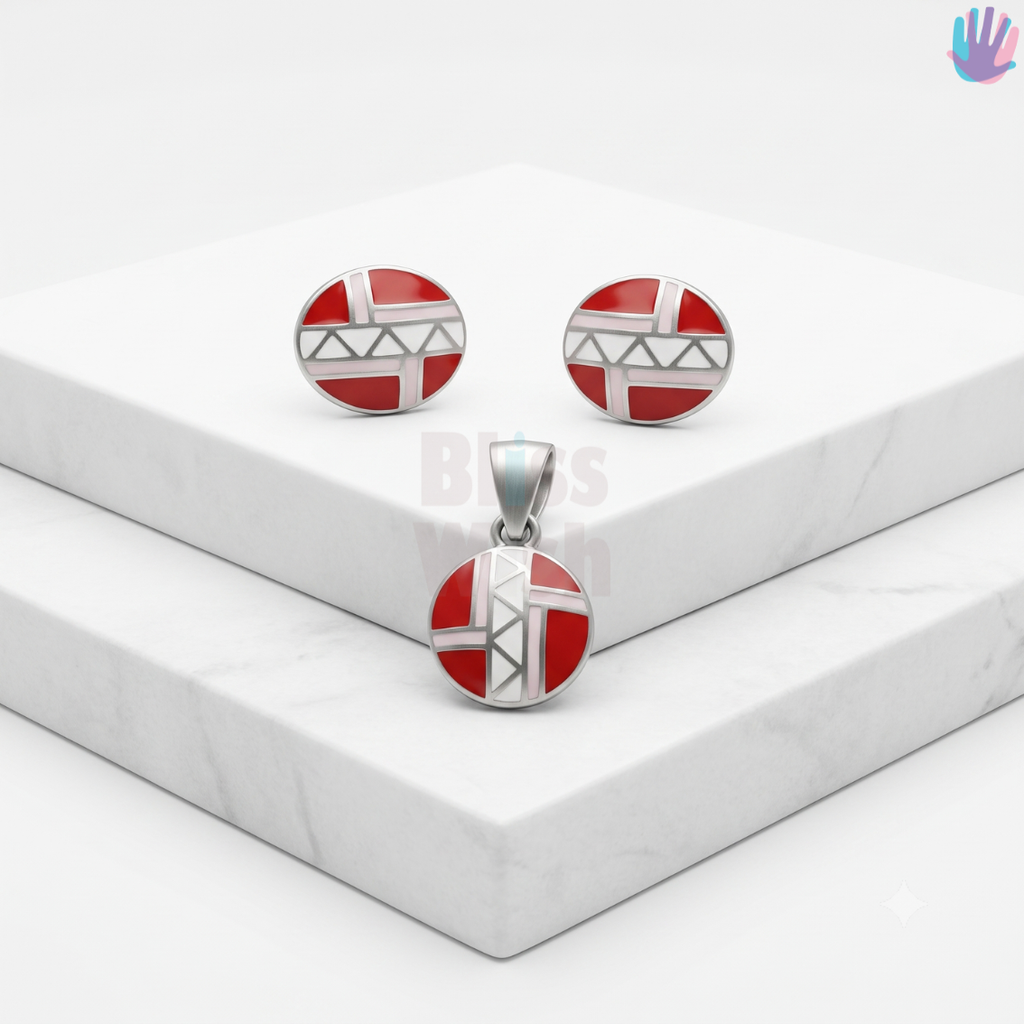 925 Sterling Silver Oval with Pattern Jewelry Combo | BlissWish