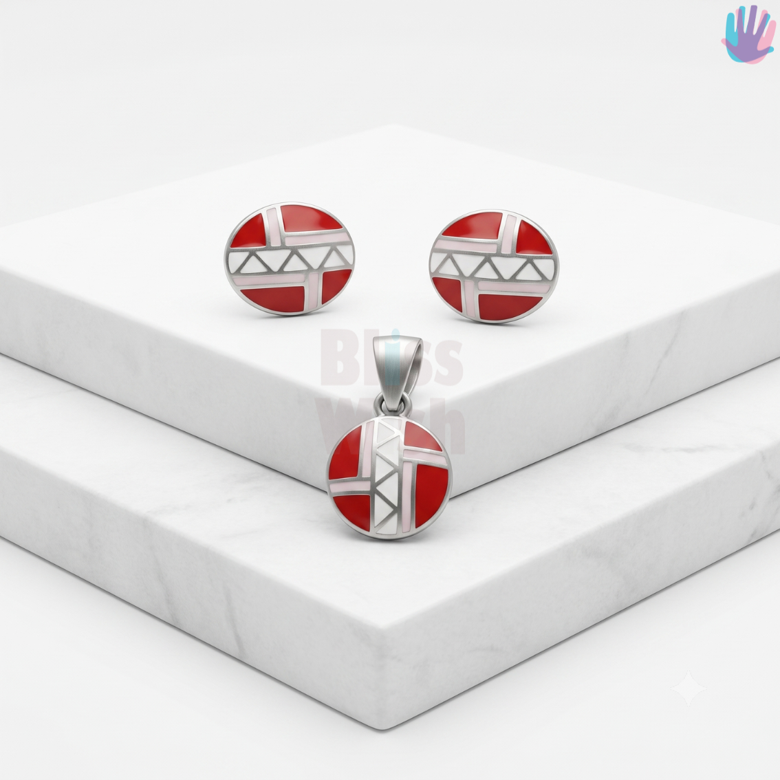 925 Sterling Silver Oval with Pattern Jewelry Combo | BlissWish