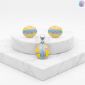925 Sterling Silver Oval with Pattern Jewelry Combo | BlissWish