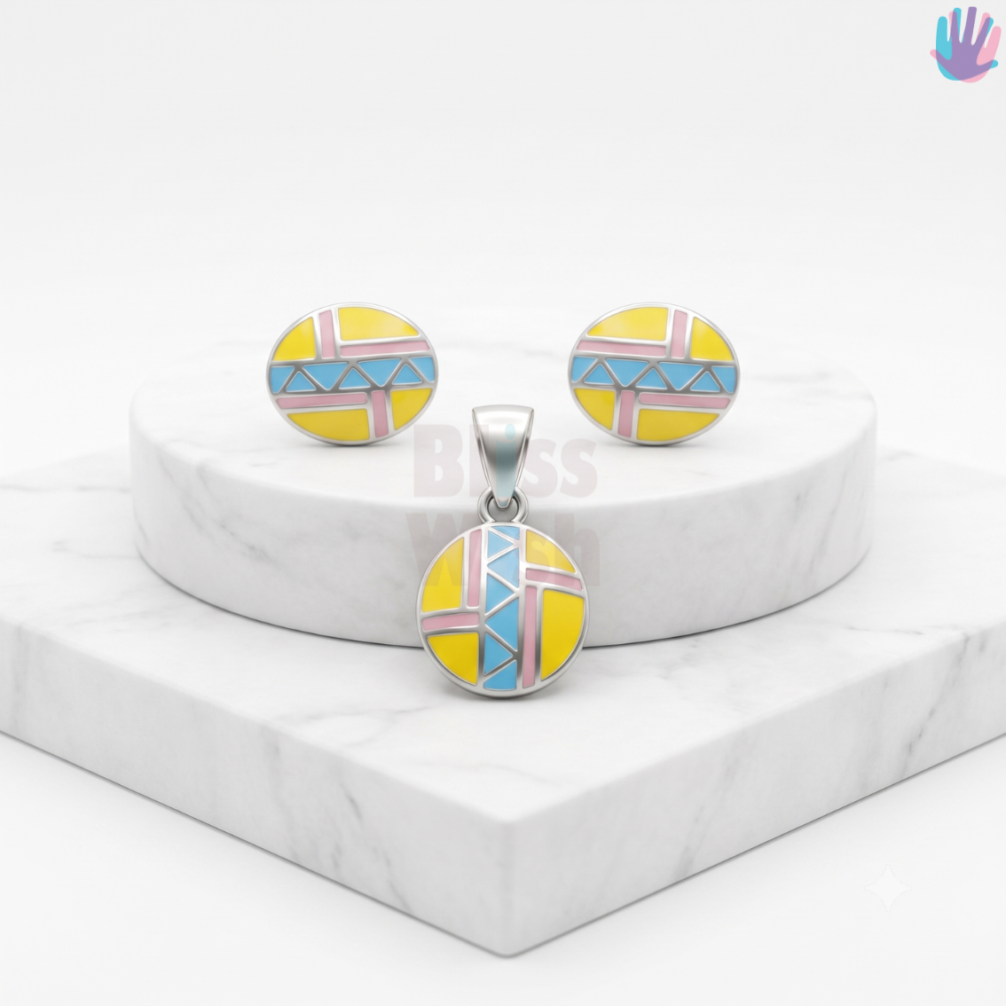 925 Sterling Silver Oval with Pattern Jewelry Combo | BlissWish