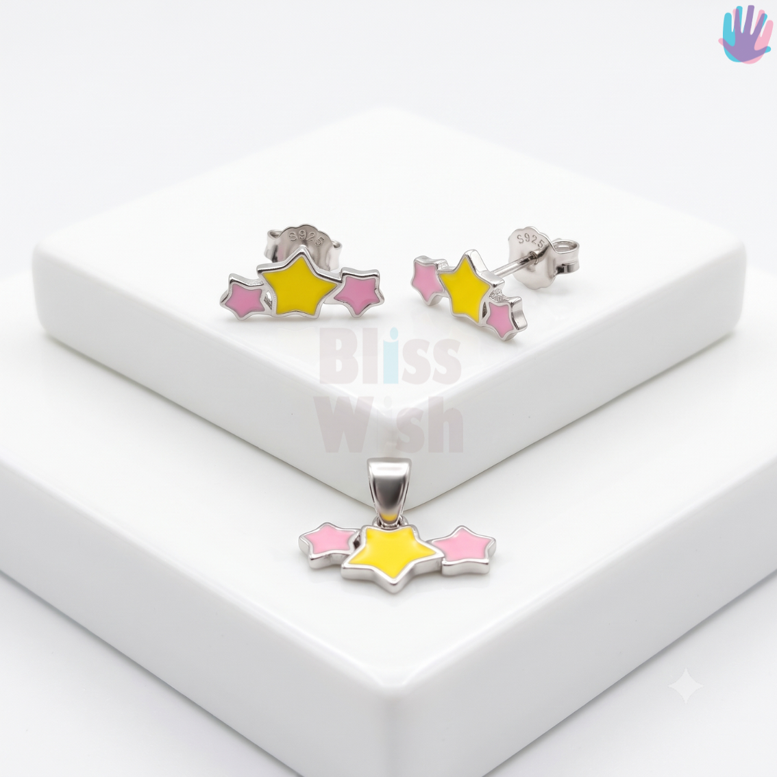 925 Sterling Silver Three Stars Jewelry Combo | BlissWish