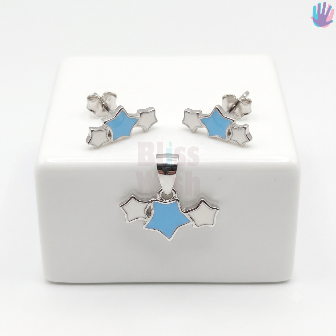 925 Sterling Silver Three Stars Jewelry Combo | BlissWish