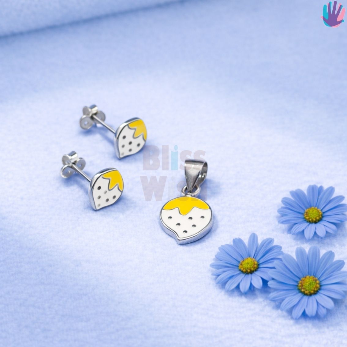 925 Sterling Silver Strawberry Kids Jewelry Combo | BlissWish