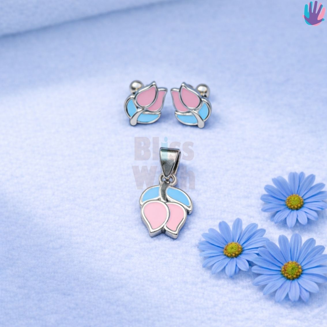 925 Sterling Silver Tulip Kids Jewelry Combo | BlissWish