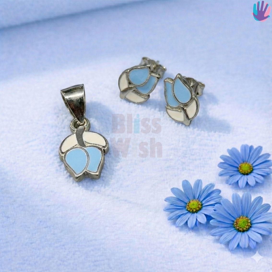 925 Sterling Silver Tulip Kids Jewelry Combo | BlissWish