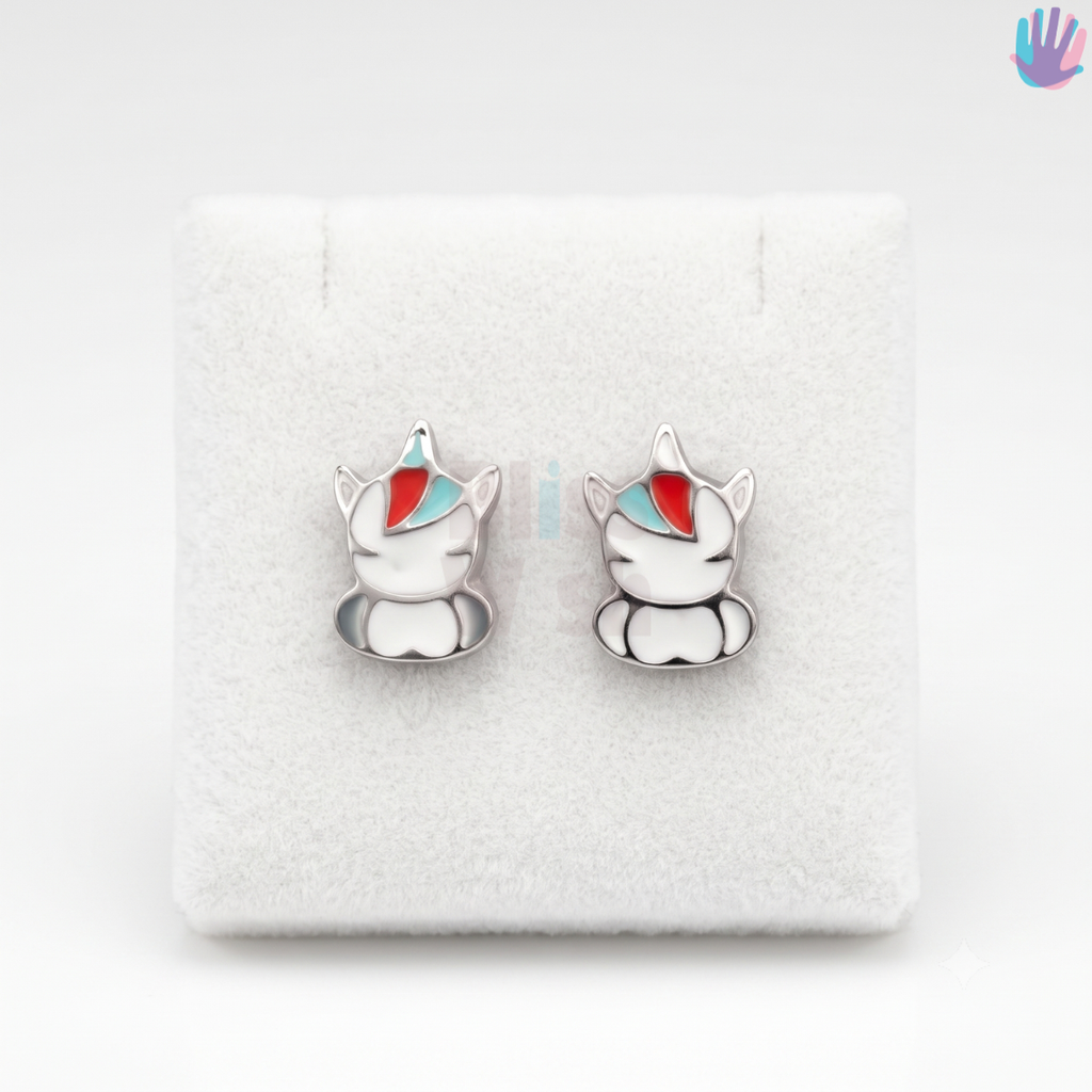 925 Sterling Silver Unicorn Latch Back (Bali) Earrings | BlissWish