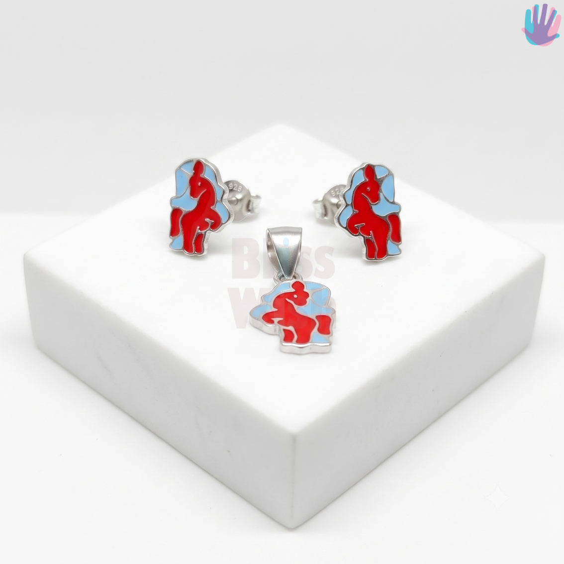 925 Sterling Silver Unicorn Kids Jewelry Combo | BlissWish