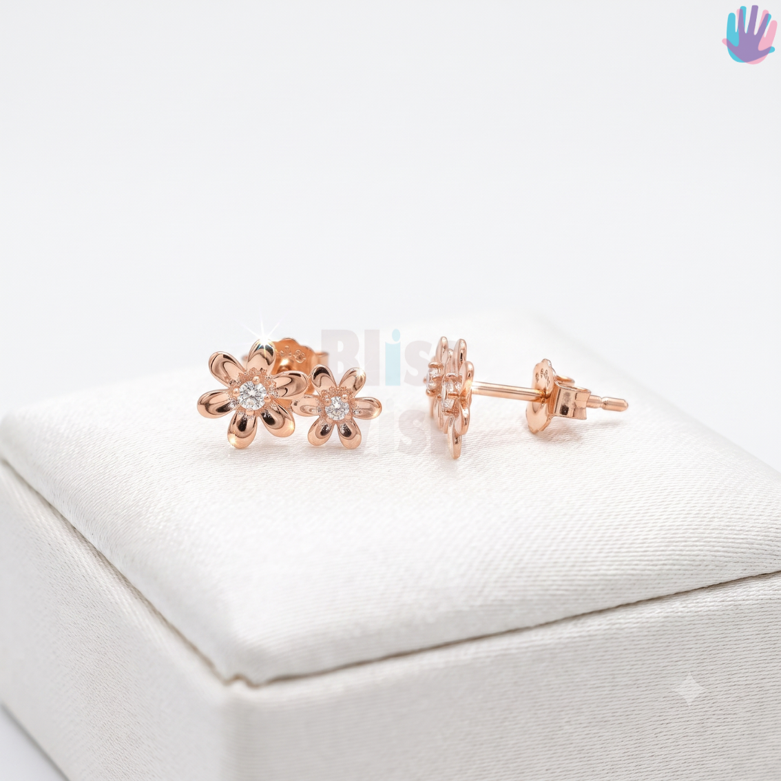 925 Sterling Silver Flower Ear Studs | BlissWish