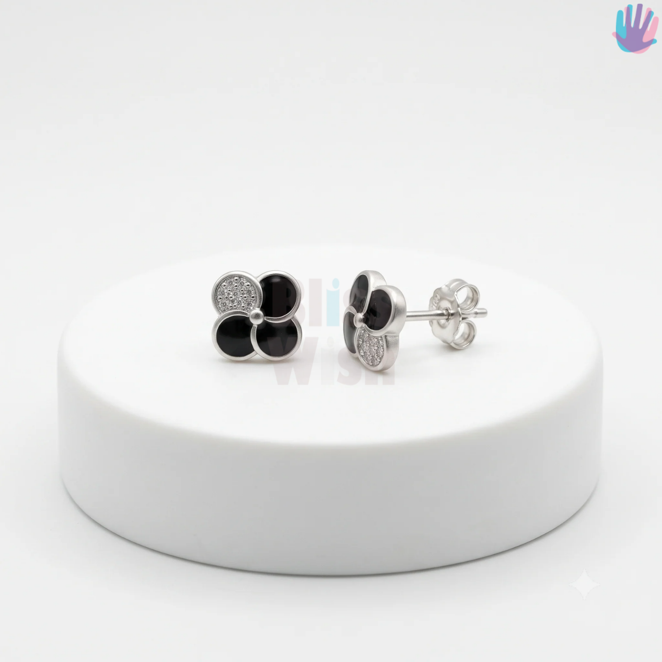 925 Sterling Silver Clover Ear Studs | BlissWish