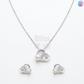 925 Sterling Silver Flower in Heart Chain Set | BlissWish