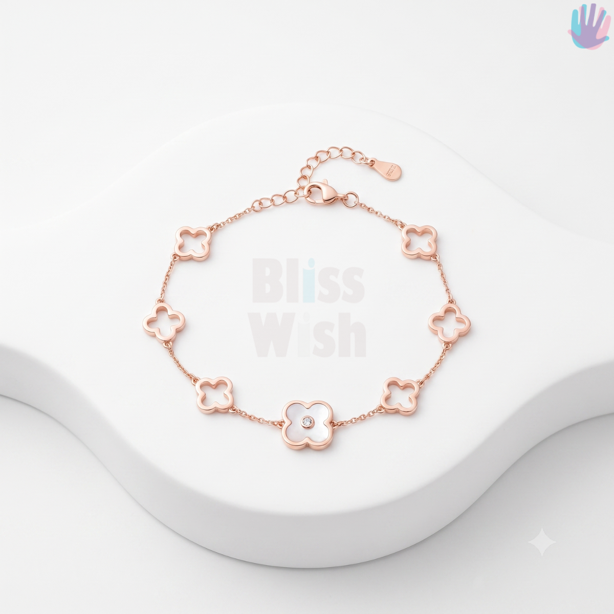 925 Sterling Silver Flower Bracelet | BlissWish