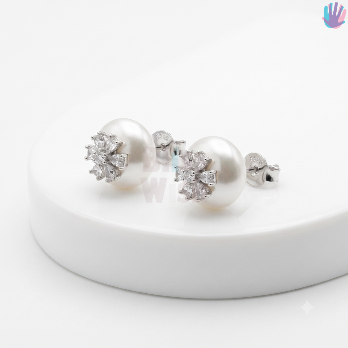 925 Sterling Silver Flower Ear Studs | BlissWish