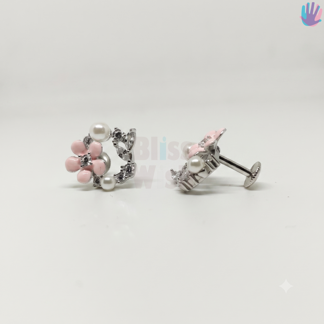 925 Sterling Silver Flower Ear Studs | BlissWish