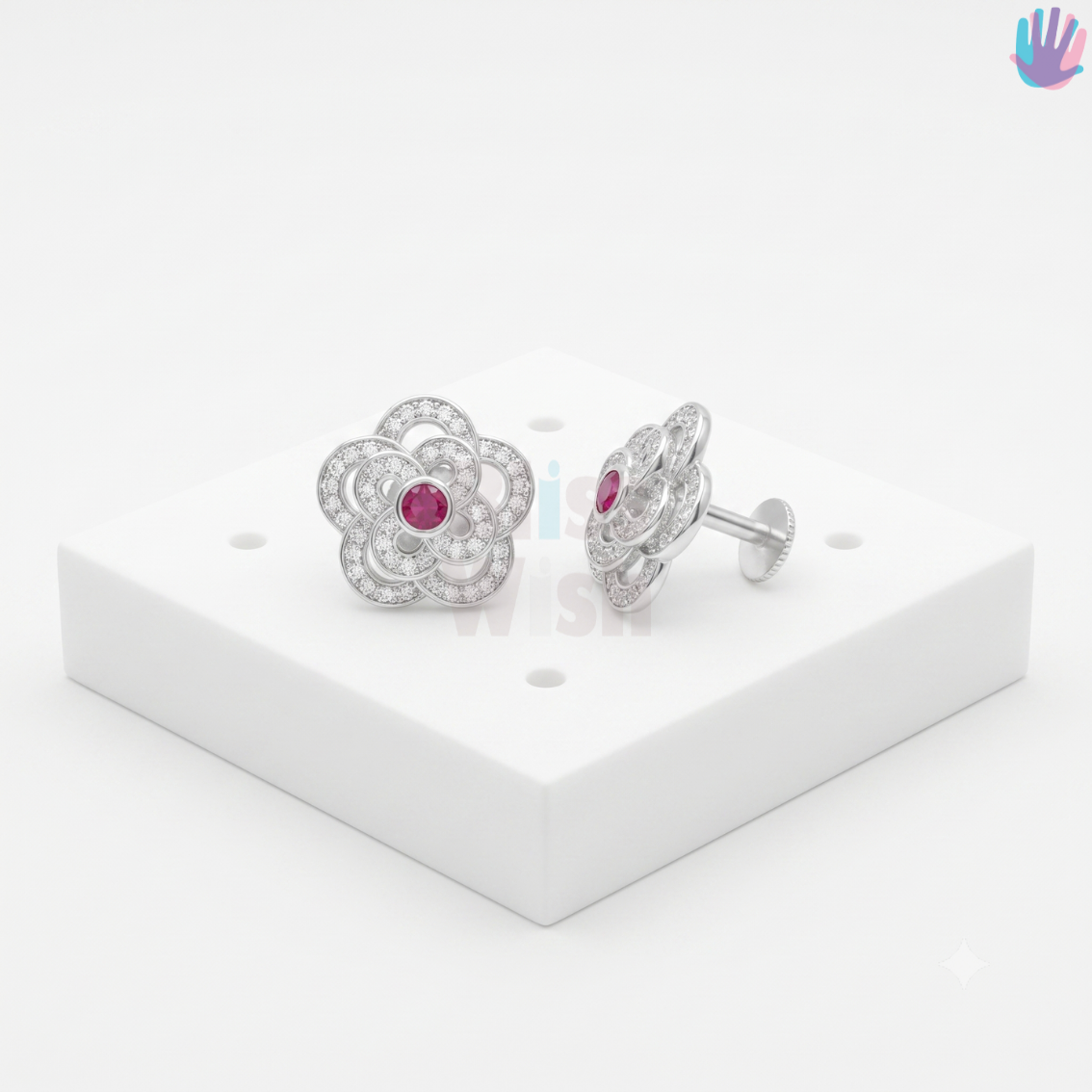 925 Sterling Silver Flower Ear Studs | BlissWish