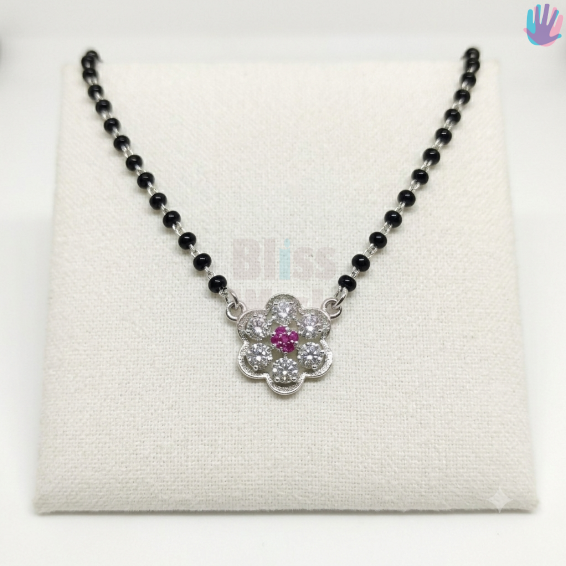 925 Sterling Silver Flower Mangalsutra | BlissWish