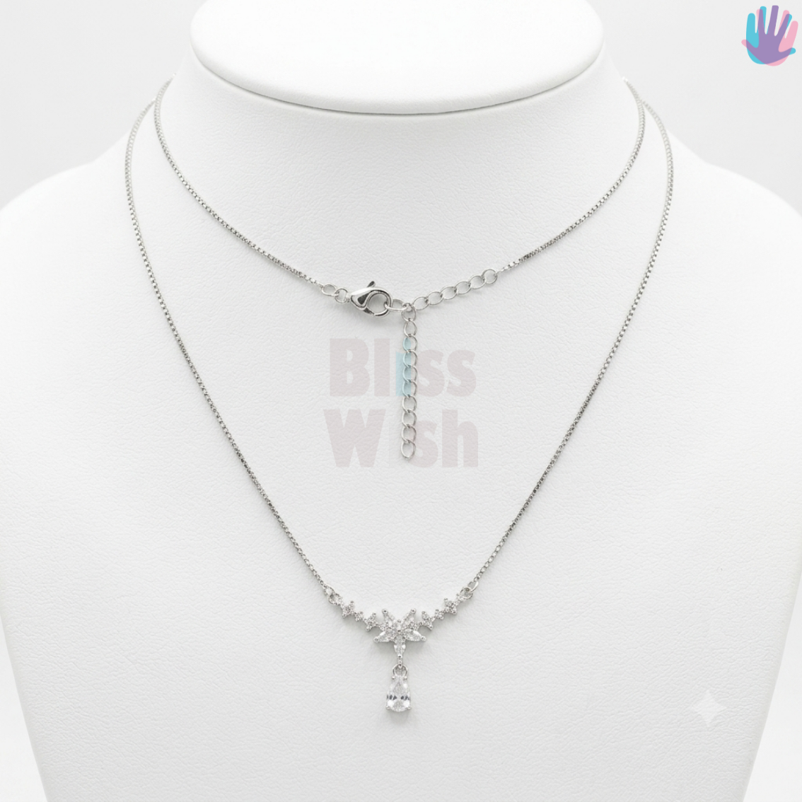 925 Sterling Silver Flower Necklace | BlissWish