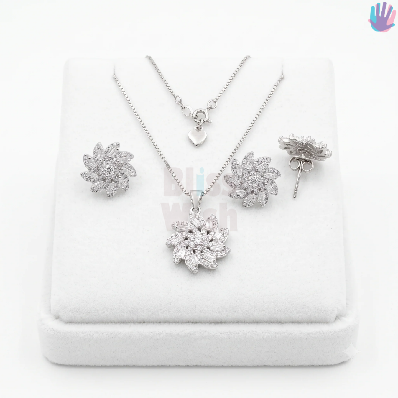 925 Sterling Silver Floral Chain Set | BlissWish