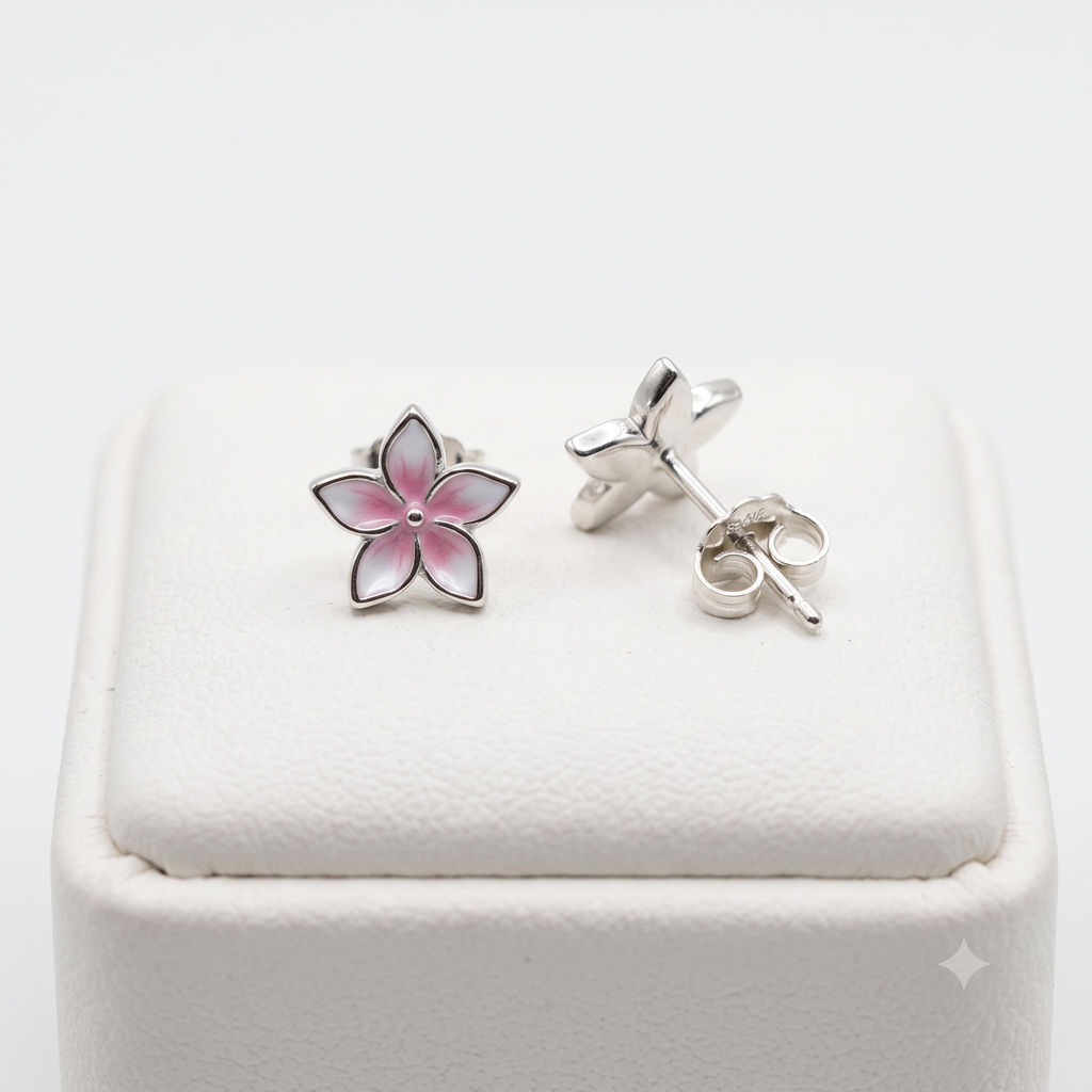925 Sterling Silver Flower Ear Studs | BlissWish