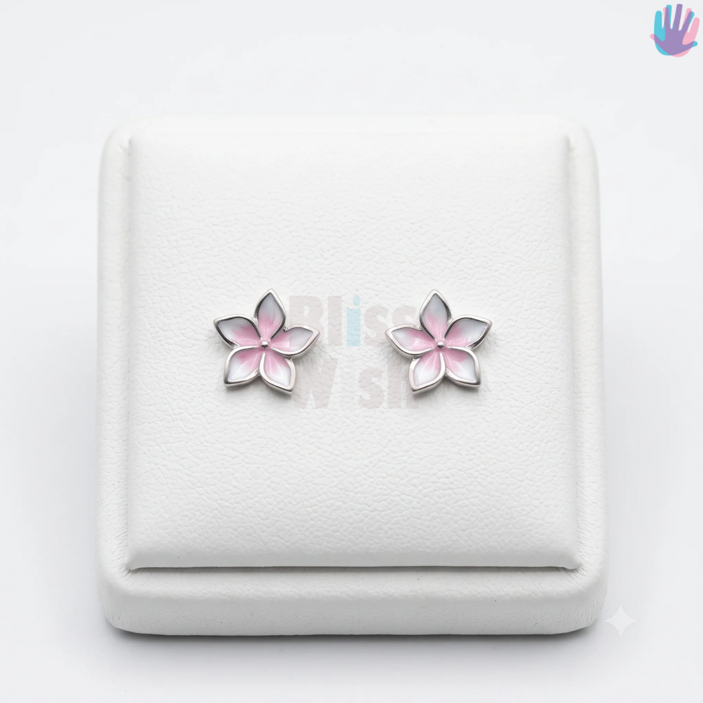 925 Sterling Silver Flower Ear Studs | BlissWish