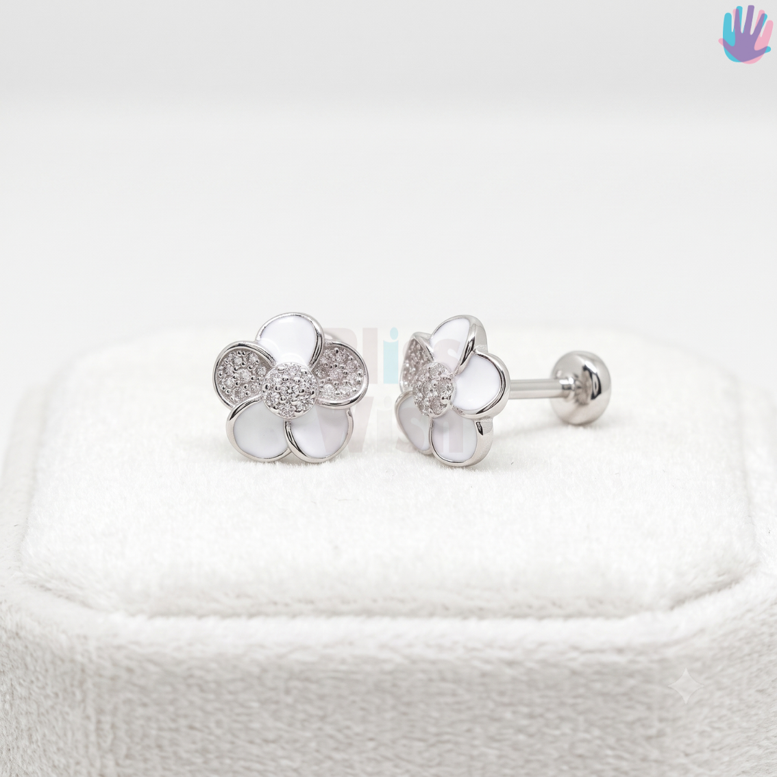 925 Sterling Silver Flower Ear Studs | BlissWish