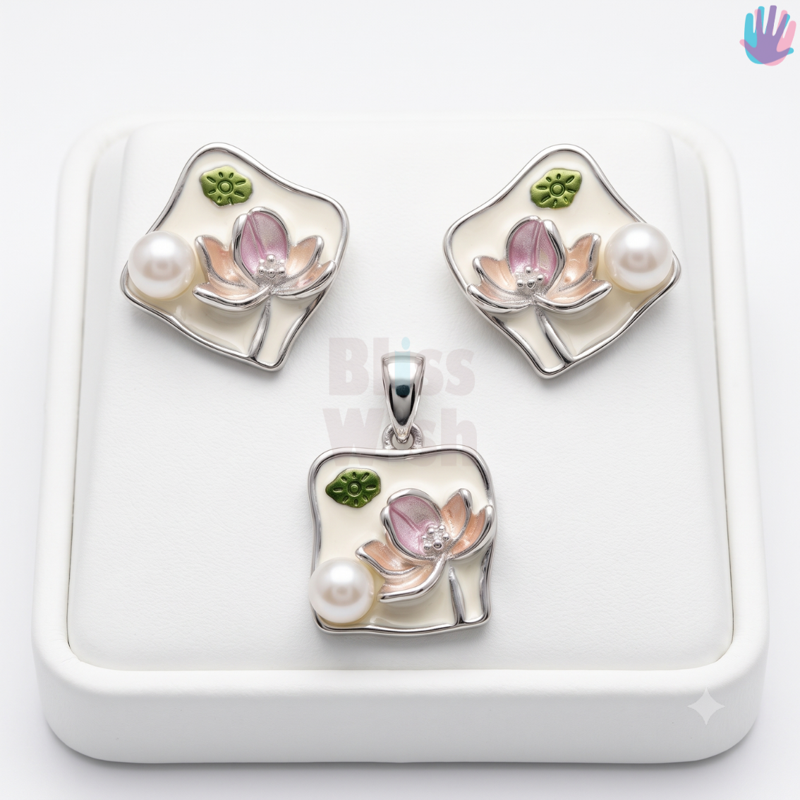 925 Sterling Silver Flower P Set | BlissWish
