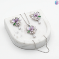 925 Sterling Silver Flower Pansy Chain Set | BlissWish