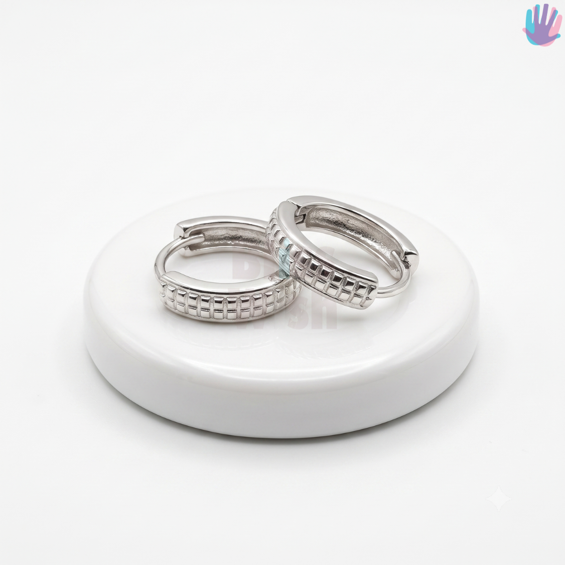 925 Sterling Silver Geometric Hoop Earrings | BlissWish