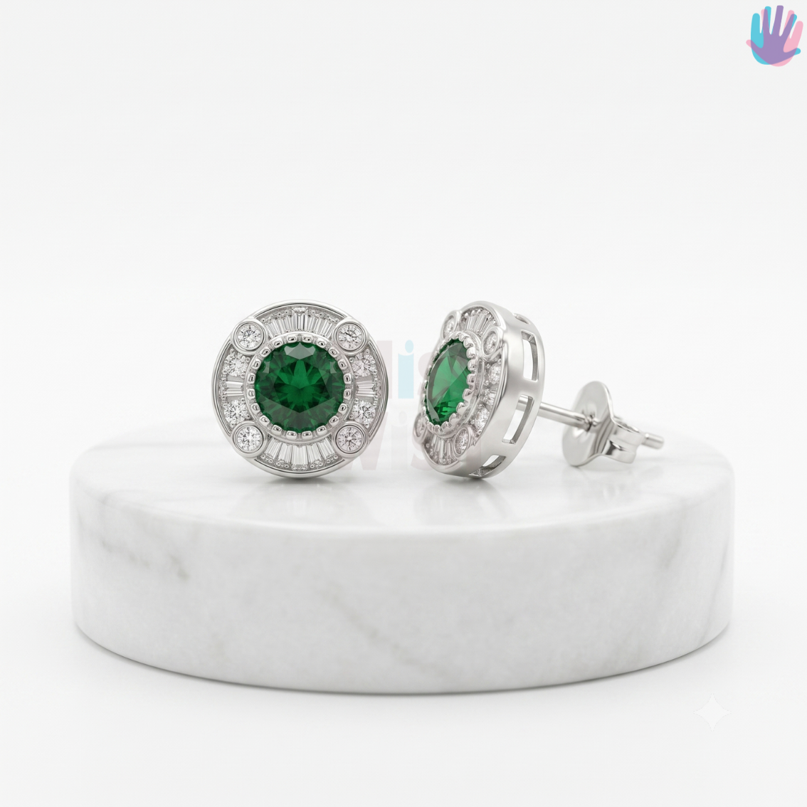 925 Sterling Silver Round Ear Studs | BlissWish