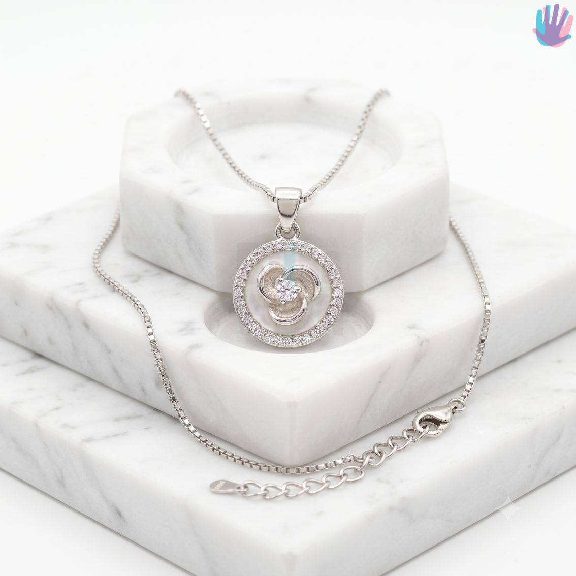 925 Sterling Silver Round Necklace | BlissWish