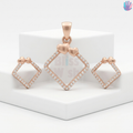 925 Sterling Silver Square P Set | BlissWish