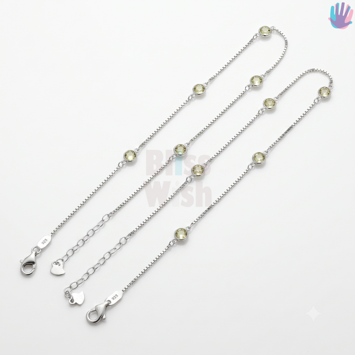 925 Sterling Silver Stone Anklet | BlissWish