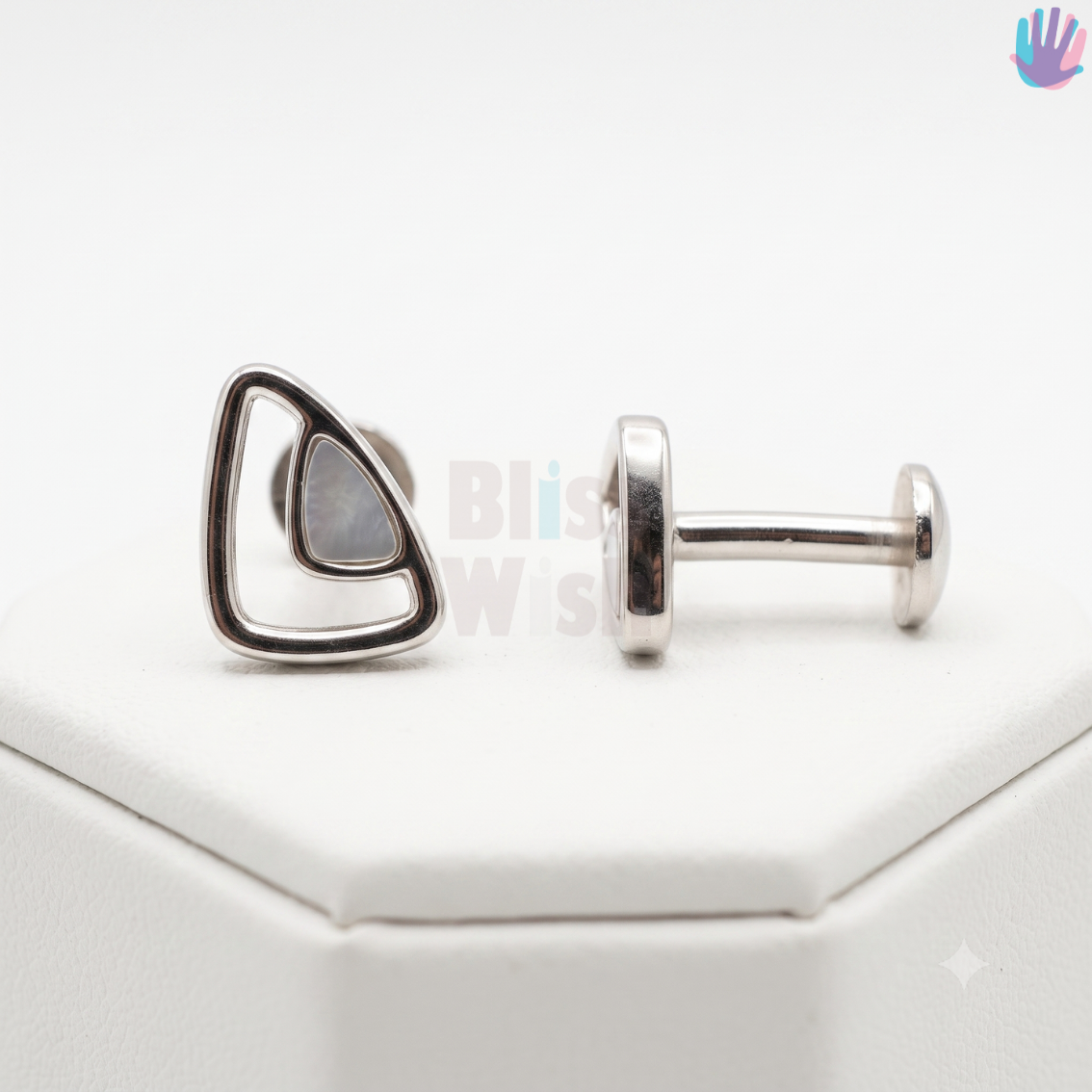 925 Sterling Silver Triangle Ear Studs | BlissWish