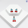 925 Sterling Silver Cherry with leaves Jewelry Combo | BlissWish